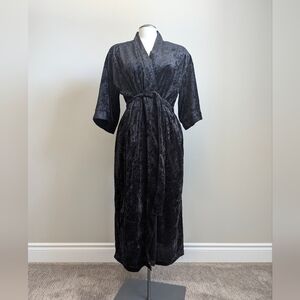 Vintage 80s 90s Chandio Crushed Velvet Robe Gothic Whimsigoth Witchy Mori Dark